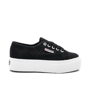 Superga 2790 Platform Sneaker in Black & White Sole